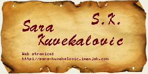 Sara Kuvekalović vizit kartica